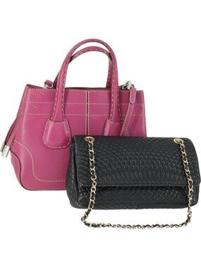 BALLY TOD'S Shoulder Bag Leather 2 Set Pink Black